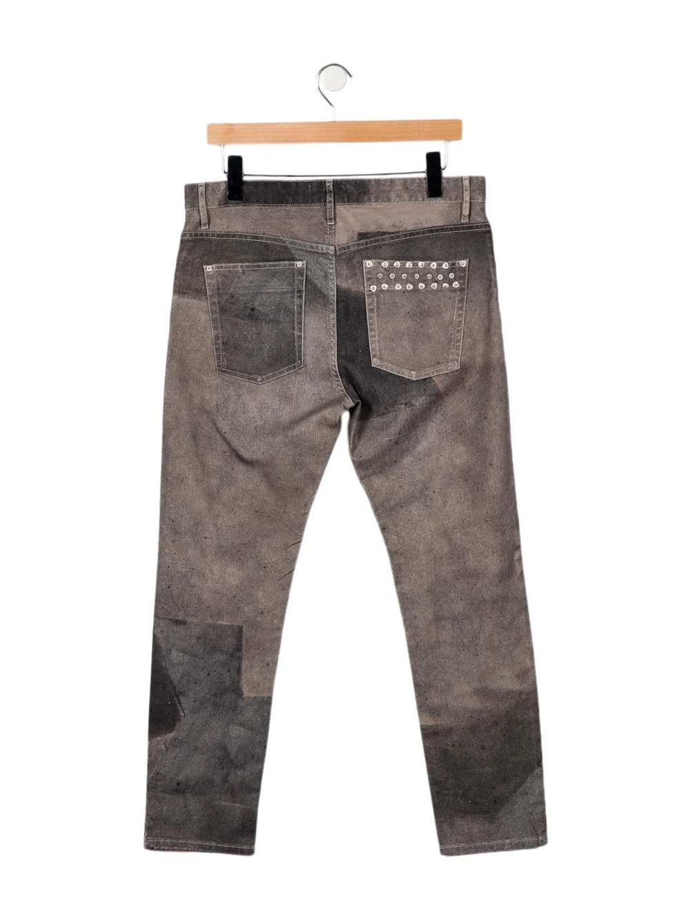 Isabel Marant Men's Patchwork Gray Slim Straight Jeans - Picture 3 of 3